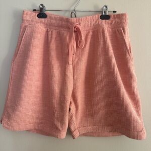 Fashion Nova Men’s Coral Terry Drawstring Textured Shorts